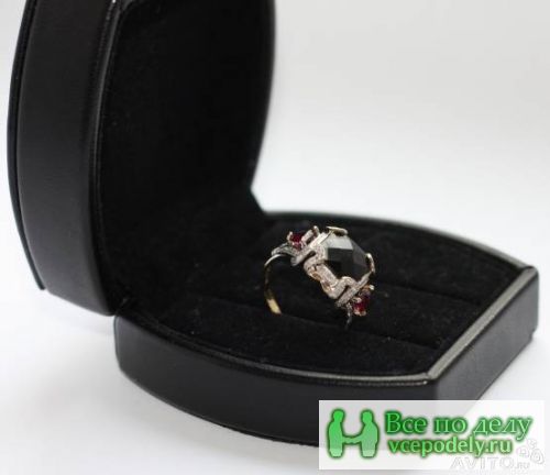 Новое кольцо с бриллиантами и ониксом за 16 000 руб